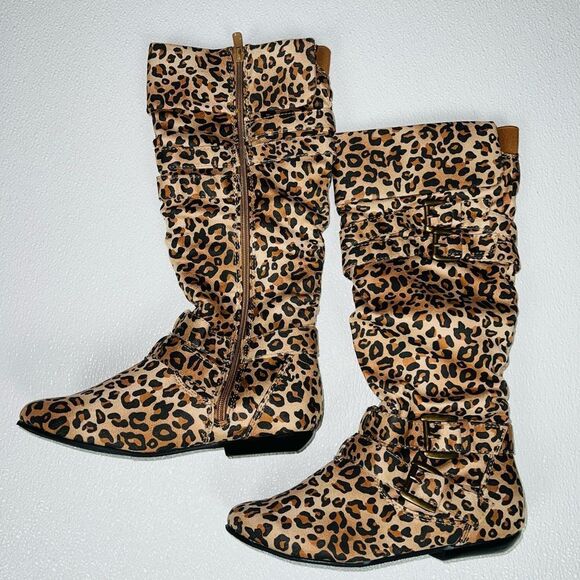 Forever Tammy-41 Camel Leopard Boots Size 6 Brand New - Picture 5 of 8